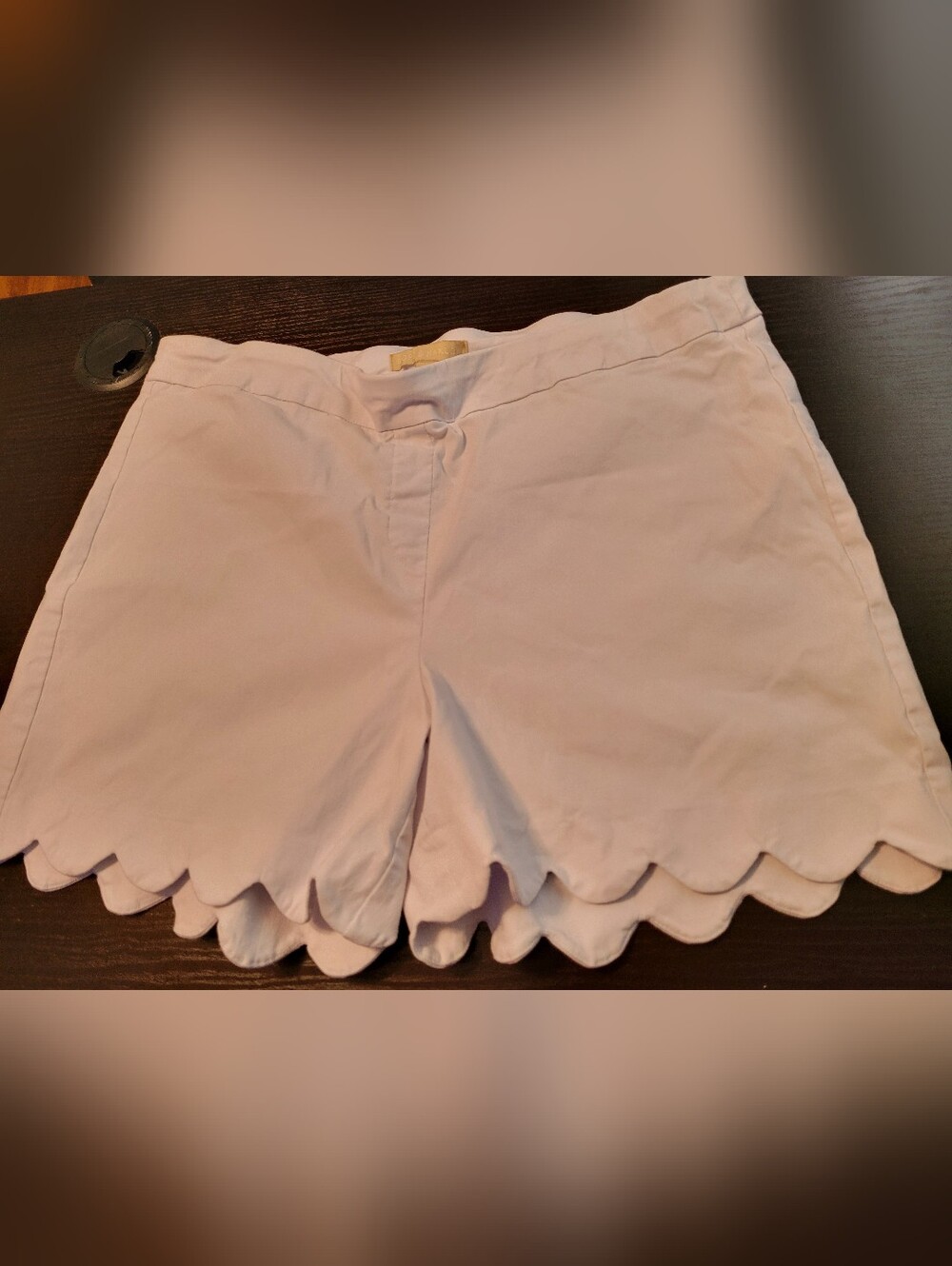 Hope & Harlow White Scalloped Hem Pull-On Stretch Shorts Size 16